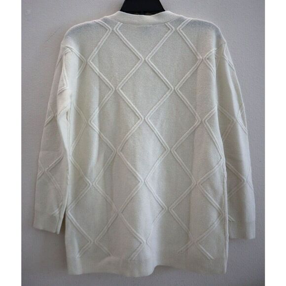 Talbots Women's Petite Sz S Cream Merino Wool Blend Sweater Cardigan - Picture 2 of 8